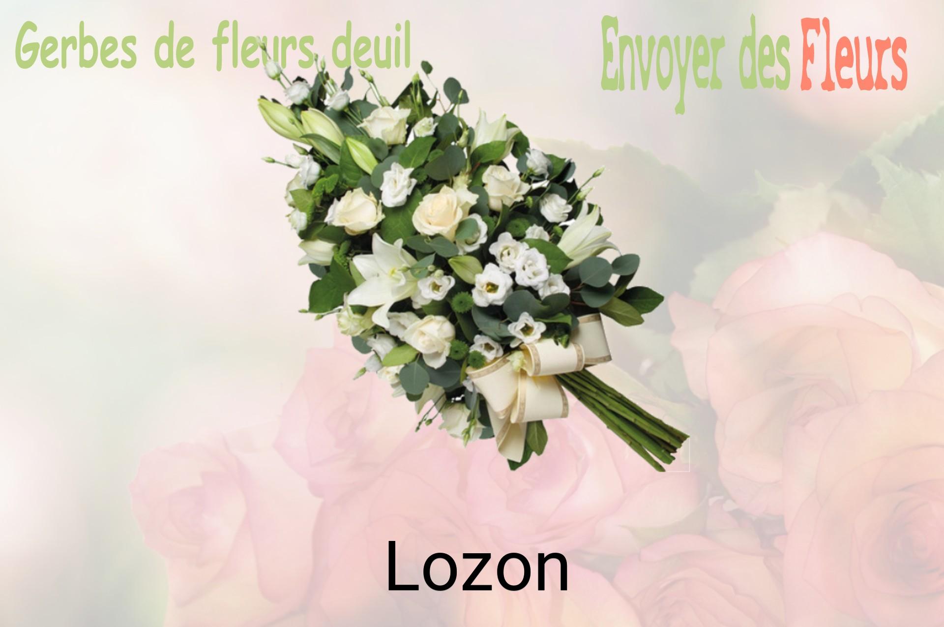 Gerbe de fleurs de deuil livrée à Lozon